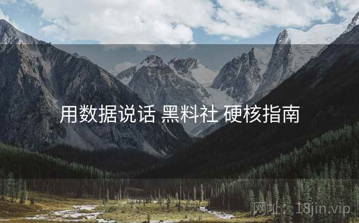用数据说话 黑料社 硬核指南